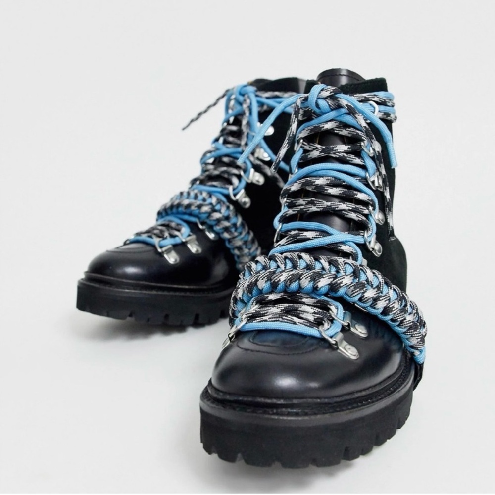 GRENSON X HOUSE OF HOLLAND Nanette Combat Boots Paracord Size UK 7 US 9.5 GUC